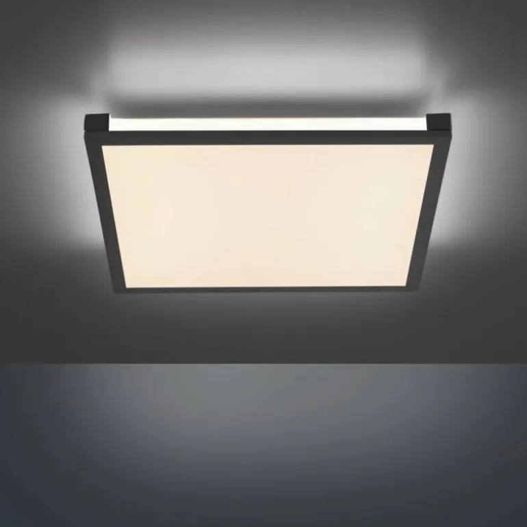 Plafonnier Leuchten-Direkt MARIO LED Noir, 1 lumière, Télécommandes, Changeur de couleurs