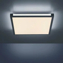 Plafonnier Leuchten-Direkt MARIO LED Noir, 1 lumière, Télécommandes, Changeur de couleurs