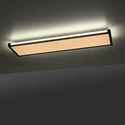 Plafonnier Leuchten-Direkt MARIO LED Noir, 1 lumière, Télécommandes, Changeur de couleurs