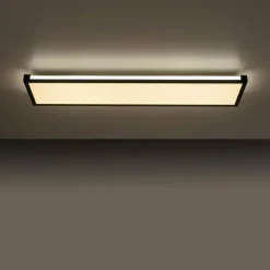 Plafonnier Leuchten-Direkt MARIO LED Noir, 1 lumière, Télécommandes, Changeur de couleurs