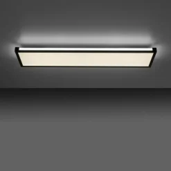 Plafonnier Leuchten-Direkt MARIO LED Noir, 1 lumière, Télécommandes, Changeur de couleurs