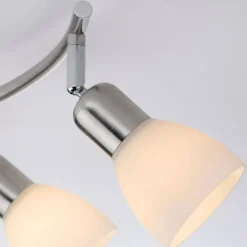 Plafonnier Leuchten-Direkt KARO Acier brossé, 2 lumières