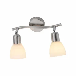 Plafonnier Leuchten-Direkt KARO Acier brossé, 2 lumières