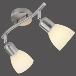 Plafonnier Leuchten-Direkt KARO Acier brossé, 2 lumières