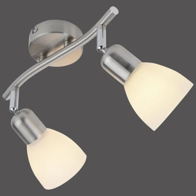 Plafonnier Leuchten-Direkt KARO Acier brossé, 2 lumières