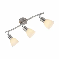 Plafonnier Leuchten-Direkt KARO Acier brossé, 3 lumières