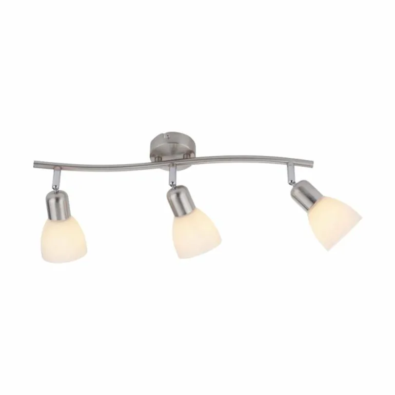 Plafonnier Leuchten-Direkt KARO Acier brossé, 3 lumières