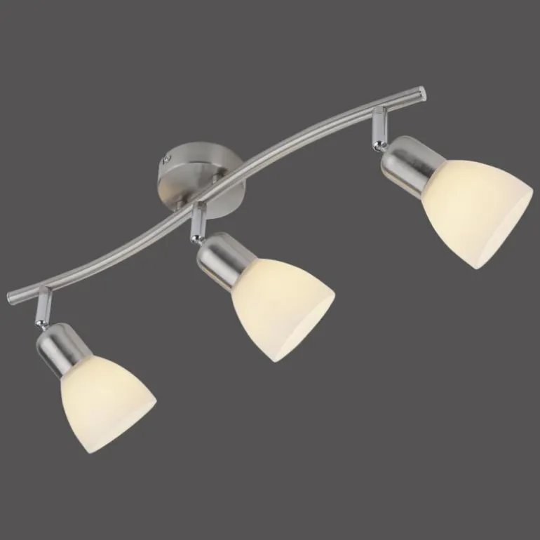 Plafonnier Leuchten-Direkt KARO Acier brossé, 3 lumières