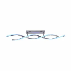 Plafonnier Leuchten-Direkt LOLAsmart-SWING LED Acier brossé, 2 lumières, Télécommandes, Changeur de couleurs