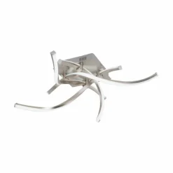 Plafonnier Leuchten-Direkt LOLAsmart-SWING LED Acier brossé, 4 lumières, Télécommandes, Changeur de couleurs