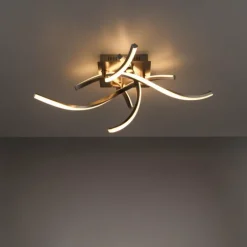 Plafonnier Leuchten-Direkt LOLAsmart-SWING LED Acier brossé, 4 lumières, Télécommandes, Changeur de couleurs