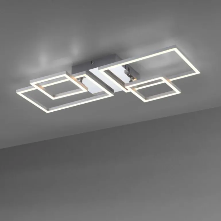 Plafonnier Leuchten-Direkt IVEN LED Acier brossé, 2 lumières