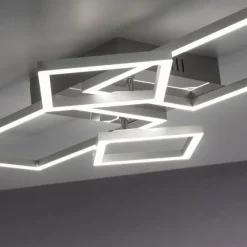 Plafonnier Leuchten-Direkt IVEN LED Acier brossé, 2 lumières