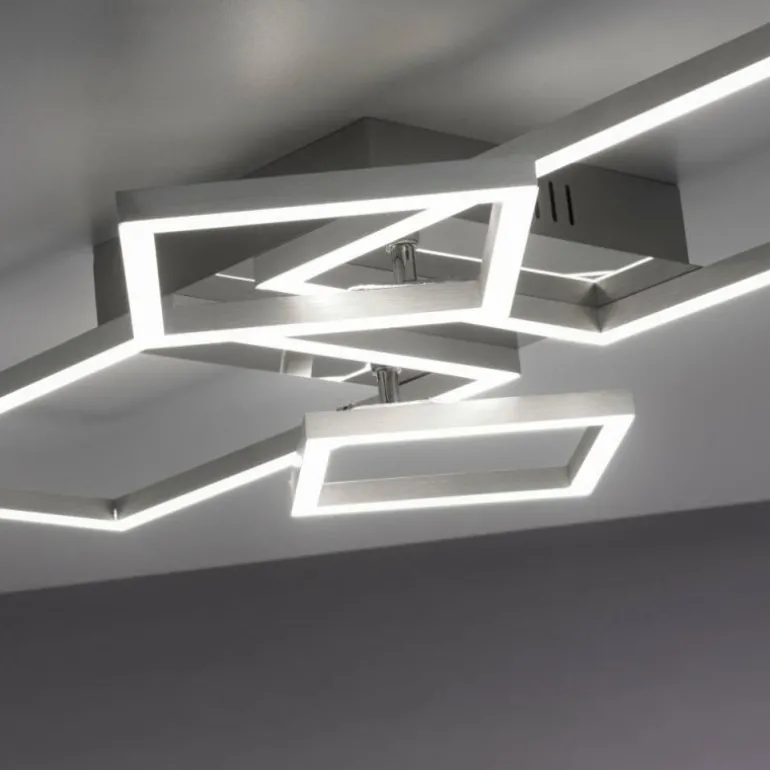 Plafonnier Leuchten-Direkt IVEN LED Acier brossé, 2 lumières