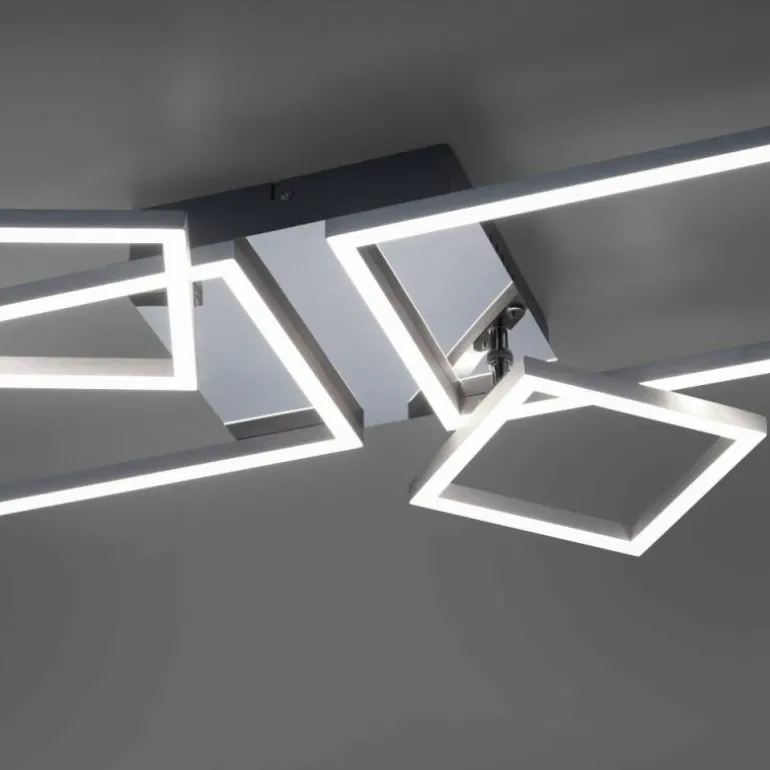 Plafonnier Leuchten-Direkt IVEN LED Acier brossé, 2 lumières