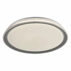 Plafonnier Leuchten-Direkt LOLAsmart-KARI LED Argenté, 1 lumière, Télécommandes, Changeur de couleurs