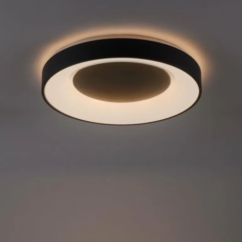 Plafonnier Leuchten-Direkt LOLAsmart-ANIKA LED Anthracite, 1 lumière, Télécommandes, Changeur de couleurs