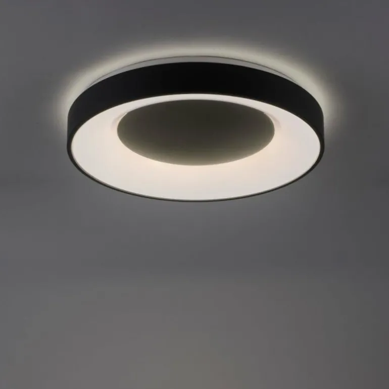 Plafonnier Leuchten-Direkt LOLAsmart-ANIKA LED Anthracite, 1 lumière, Télécommandes, Changeur de couleurs