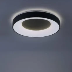 Plafonnier Leuchten-Direkt LOLAsmart-ANIKA LED Anthracite, 1 lumière, Télécommandes, Changeur de couleurs