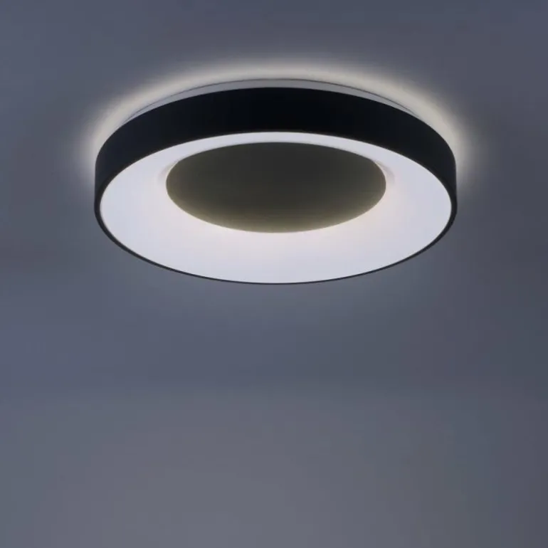Plafonnier Leuchten-Direkt LOLAsmart-ANIKA LED Anthracite, 1 lumière, Télécommandes, Changeur de couleurs