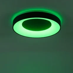 Plafonnier Leuchten-Direkt LOLAsmart-ANIKA LED Anthracite, 1 lumière, Télécommandes, Changeur de couleurs