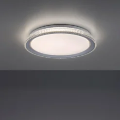 Plafonnier Leuchten-Direkt KARI LED Argenté, 1 lumière