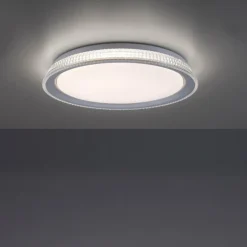 Plafonnier Leuchten-Direkt KARI LED Argenté, 1 lumière