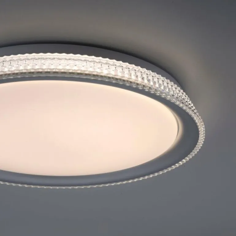 Plafonnier Leuchten-Direkt KARI LED Argenté, 1 lumière