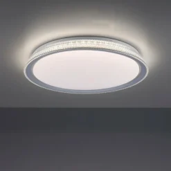 Plafonnier Leuchten-Direkt KARI LED Argenté, 1 lumière