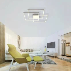 Plafonnier Leuchten-Direkt ASMIN LED Acier brossé, 3 lumières, Télécommandes