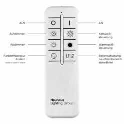 Plafonnier Leuchten-Direkt ASMIN LED Acier brossé, 3 lumières, Télécommandes