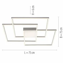 Plafonnier Leuchten-Direkt ASMIN LED Acier brossé, 3 lumières, Télécommandes