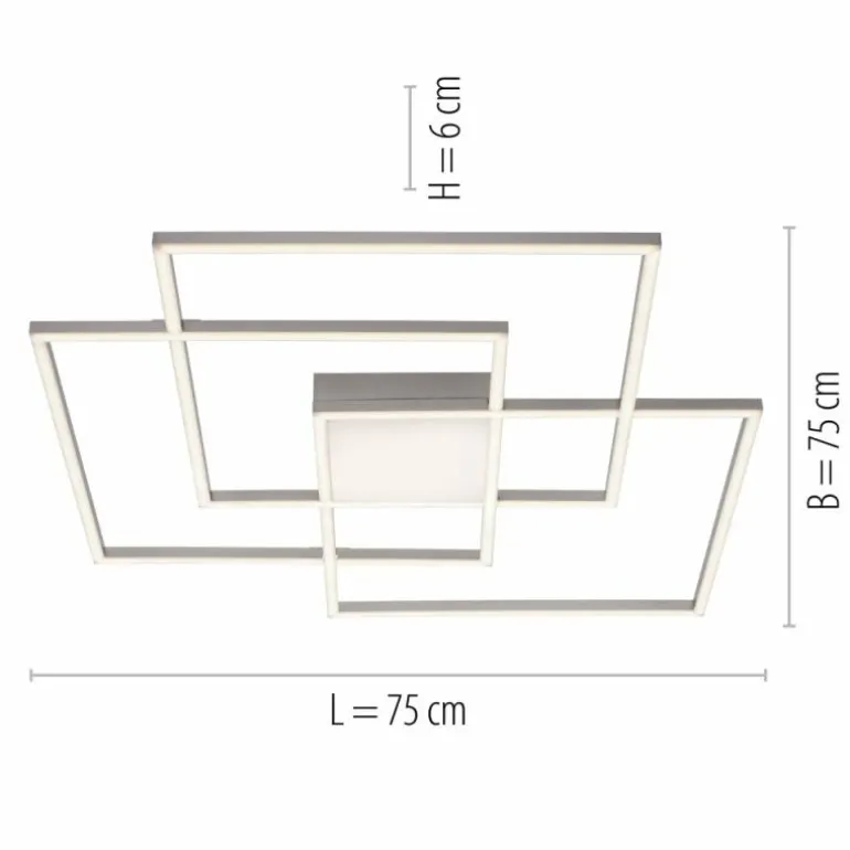 Plafonnier Leuchten-Direkt ASMIN LED Acier brossé, 3 lumières, Télécommandes