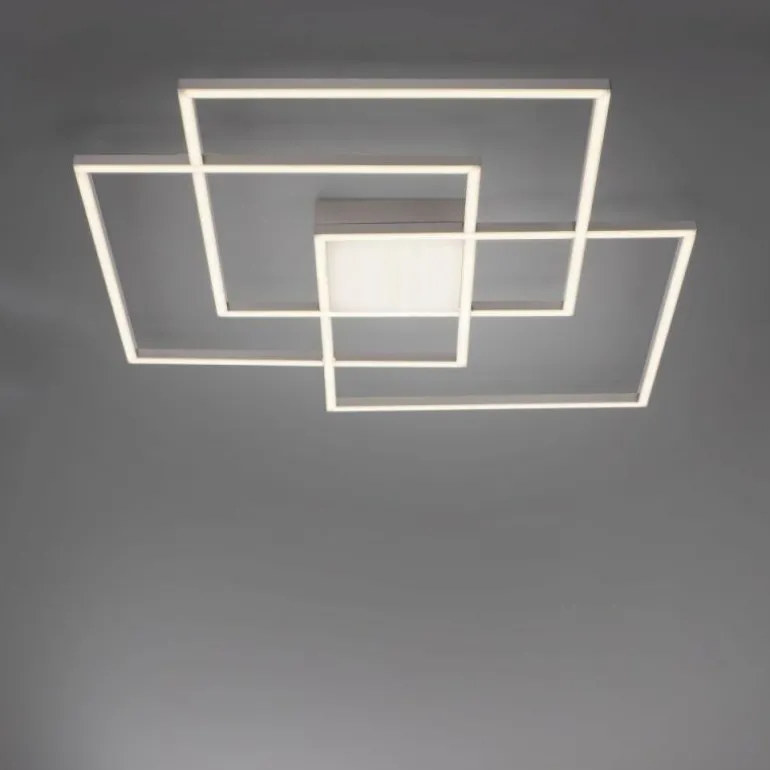 Plafonnier Leuchten-Direkt ASMIN LED Acier brossé, 3 lumières, Télécommandes
