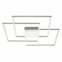 Plafonnier Leuchten-Direkt ASMIN LED Acier brossé, 3 lumières, Télécommandes