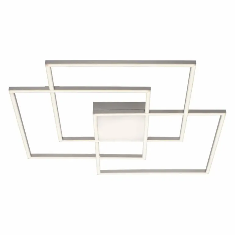 Plafonnier Leuchten-Direkt ASMIN LED Acier brossé, 3 lumières, Télécommandes