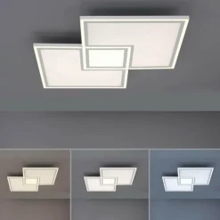 Plafonnier Leuchten-Direkt EDGING LED Blanc, 1 lumière, Télécommandes