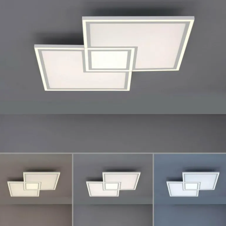 Plafonnier Leuchten-Direkt EDGING LED Blanc, 1 lumière, Télécommandes