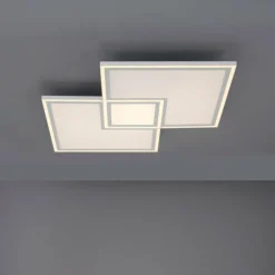 Plafonnier Leuchten-Direkt EDGING LED Blanc, 1 lumière, Télécommandes