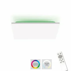 Plafonnier Leuchten-Direkt GUSTAV LED Blanc, 1 lumière, Télécommandes, Changeur de couleurs