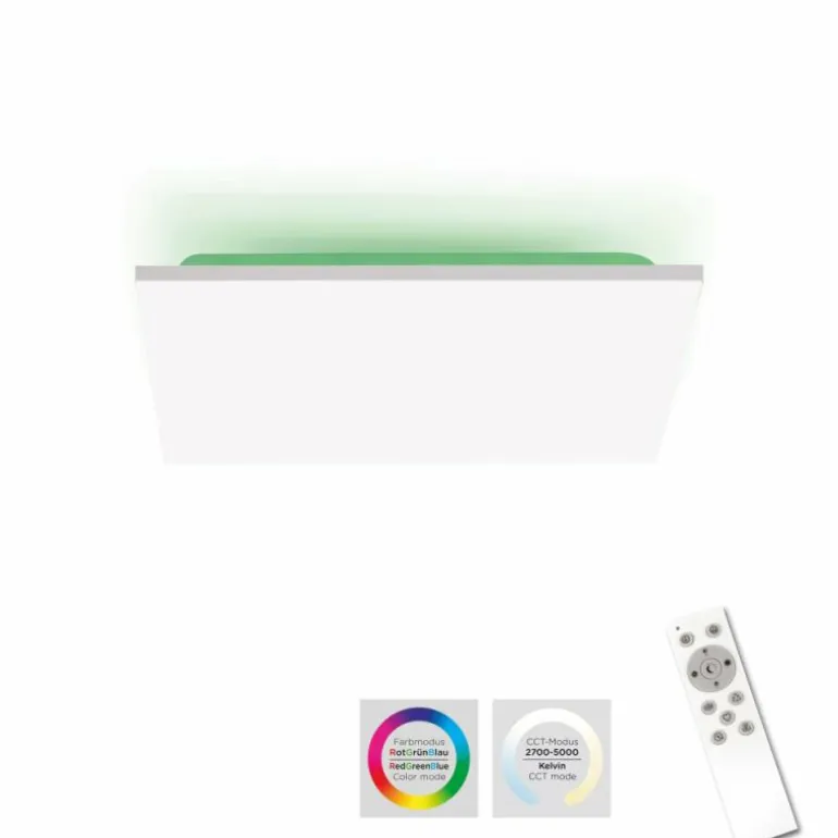 Plafonnier Leuchten-Direkt GUSTAV LED Blanc, 1 lumière, Télécommandes, Changeur de couleurs