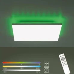 Plafonnier Leuchten-Direkt GUSTAV LED Blanc, 1 lumière, Télécommandes, Changeur de couleurs