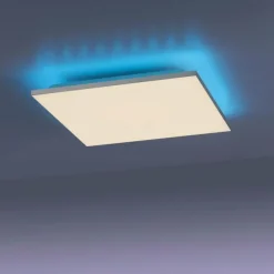 Plafonnier Leuchten-Direkt GUSTAV LED Blanc, 1 lumière, Télécommandes, Changeur de couleurs