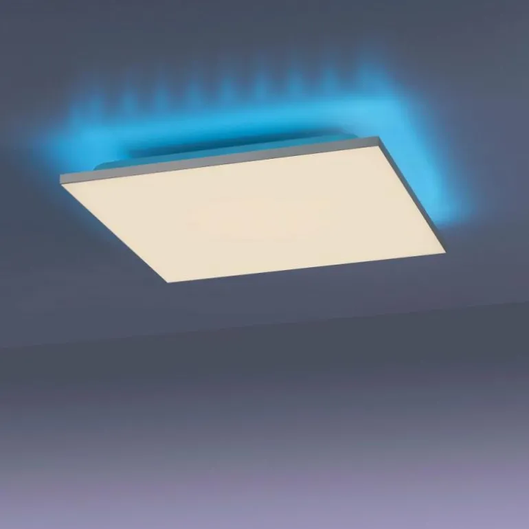 Plafonnier Leuchten-Direkt GUSTAV LED Blanc, 1 lumière, Télécommandes, Changeur de couleurs