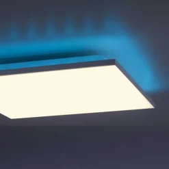 Plafonnier Leuchten-Direkt GUSTAV LED Blanc, 1 lumière, Télécommandes, Changeur de couleurs