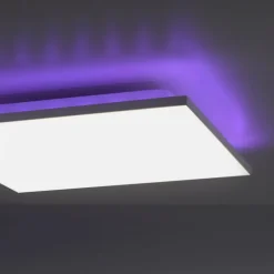 Plafonnier Leuchten-Direkt GUSTAV LED Blanc, 1 lumière, Télécommandes, Changeur de couleurs