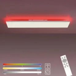 Plafonnier Leuchten-Direkt GUSTAV LED Blanc, 1 lumière, Télécommandes, Changeur de couleurs