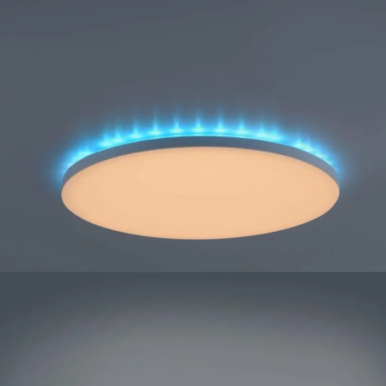 Plafonnier Leuchten-Direkt GUSTAV LED Blanc, 1 lumière, Télécommandes, Changeur de couleurs