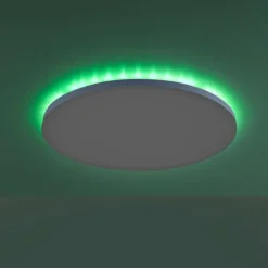 Plafonnier Leuchten-Direkt GUSTAV LED Blanc, 1 lumière, Télécommandes, Changeur de couleurs