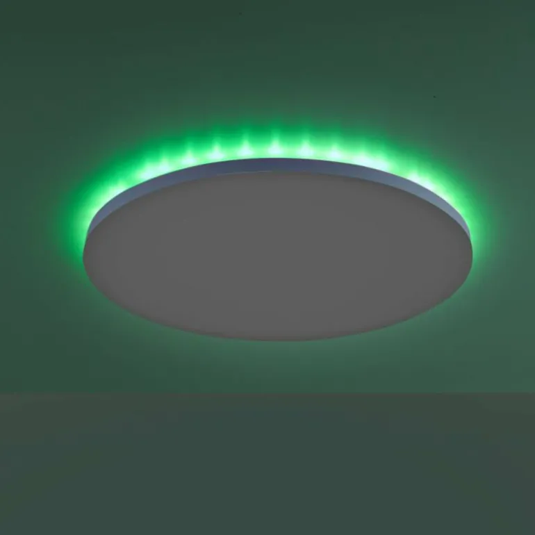 Plafonnier Leuchten-Direkt GUSTAV LED Blanc, 1 lumière, Télécommandes, Changeur de couleurs